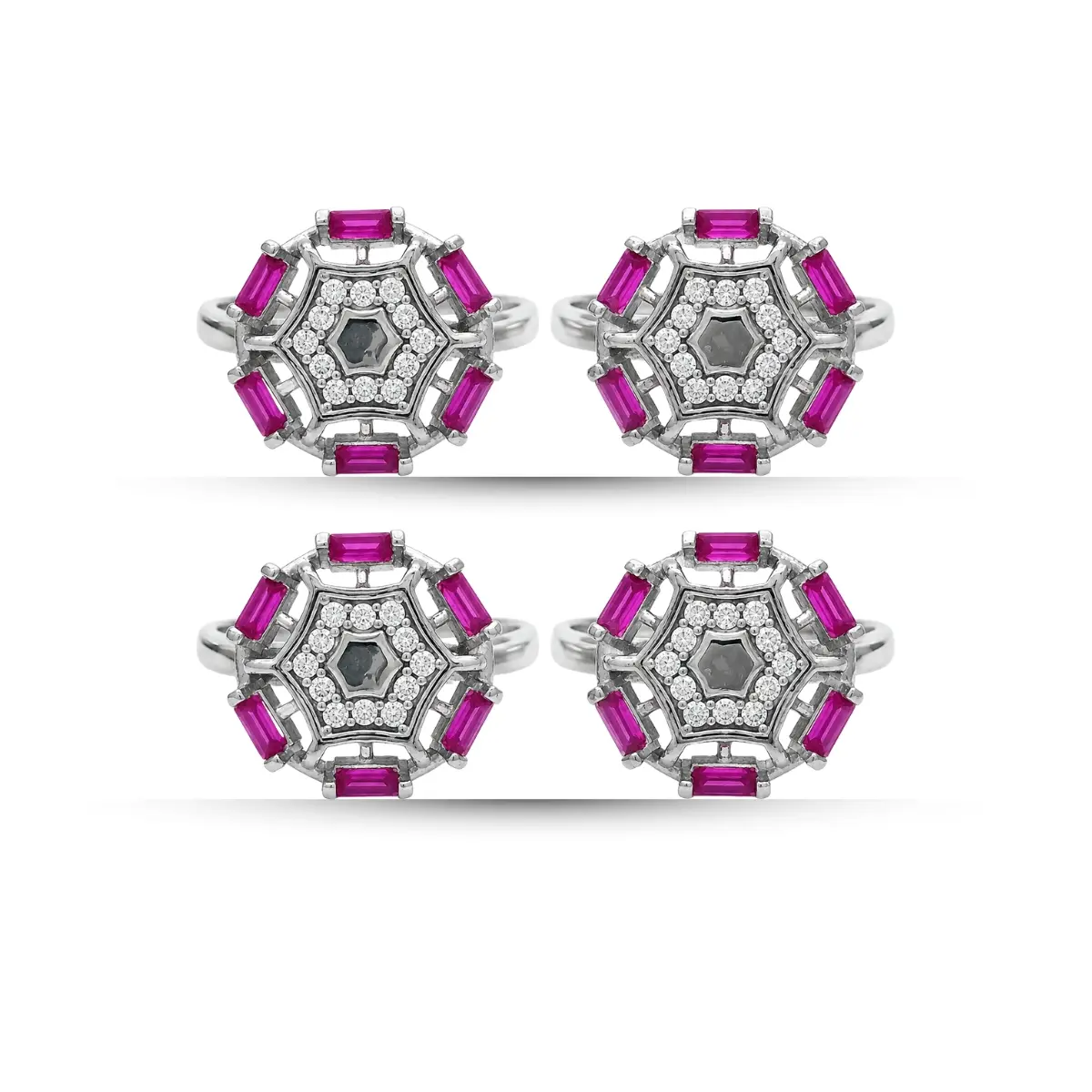 925 Sterling Silver A Toe Ring Pair Of 2 Intricate Geometric Inspired Pattern For Women